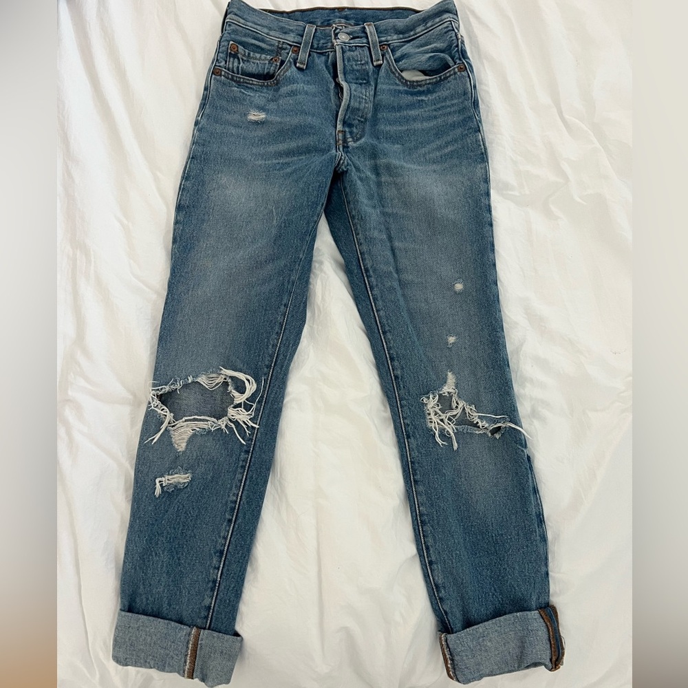 Levi’s 501 S Skinny Distressed Jeans